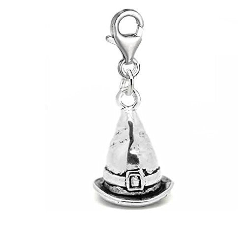 Clip-on Witch Hat Charm for European Clip on Charm Jewelry w/ Lobster Clasp