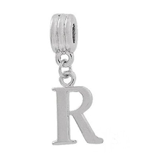 Alphabet Spacer Charm Beads Letter R for Snake Chain Bracelets