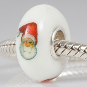 Christmas Santa Claus Murano Glass European Bead Compatible for Most European Snake Chain Bracelets - Sexy Sparkles Fashion Jewelry - 1