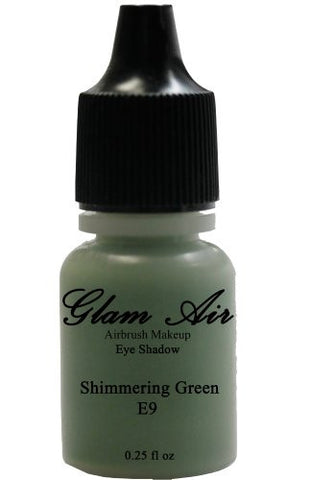 Set of Three (3) Shades of Glam Air Airbrush Eye Shadow Makeup E9 Shimmery Green, E15 Clear Shimmer and E32 Princess Pink Water-based Formula Last All Day (For All Skin Types) 0.25oz Bottles - Sexy Sparkles Fashion Jewelry - 2