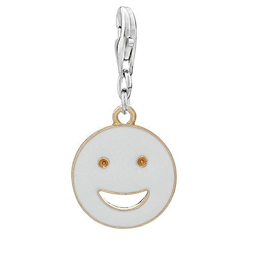 Smiling Face Clip On Charm for European Jewelry w/ Lobster Clasp - Sexy Sparkles Fashion Jewelry