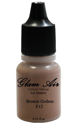 Set of Three (3) Shades of Glam Air Airbrush Eye Shadow Makeup E2 Shimmering Black Smoke, E12 Bronze Godess and E24 Light Mint Shimmer Water-based Formula Last All Day (For All Skin Types) 0.25oz Bottles - Sexy Sparkles Fashion Jewelry - 3