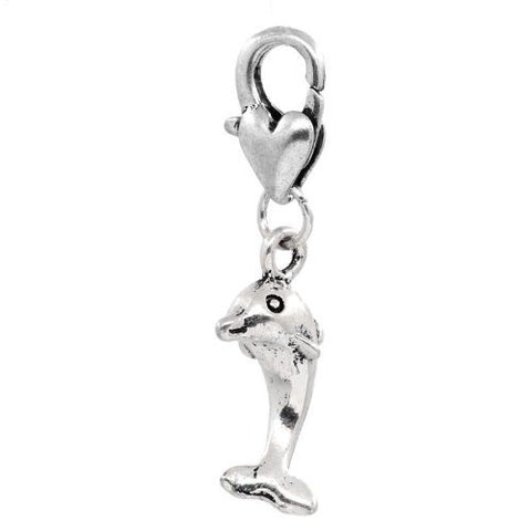 Clip on Dolphin Charm Pendant for European Jewelry w/ Lobster Clasp - Sexy Sparkles Fashion Jewelry - 4