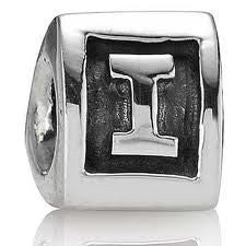 Letter "I" Triangle European Bead Compatible for Most European Snake Chain Bracelets