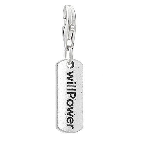 Will Power Clip on Pendant Charm for Bracelet or Necklace