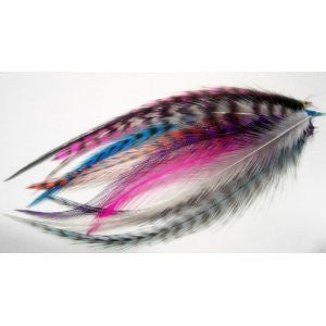 10 Real Feather Mix  Hair Extension 4-5.5 Long Includes 4 Silicone Micro-ring Beads - Sexy Sparkles Fashion Jewelry