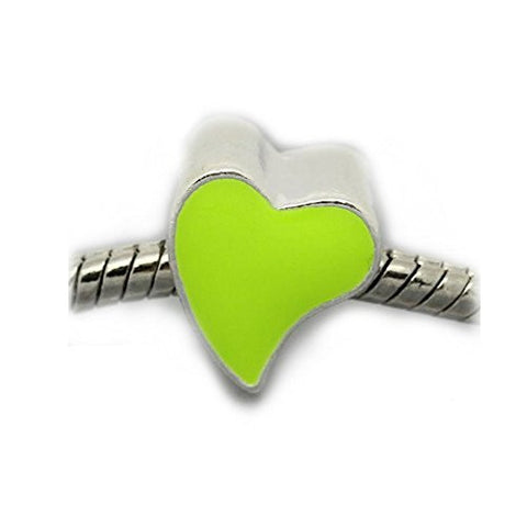 Love Heart Charm yellow Bead for European Snake Chain charm bracelet - Sexy Sparkles Fashion Jewelry - 1