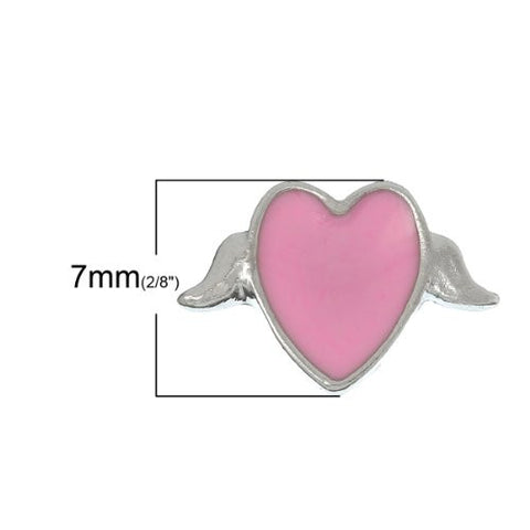 Heart With Wings Floating Charms For Glass Living Memory Lockets - Sexy Sparkles Fashion Jewelry - 2