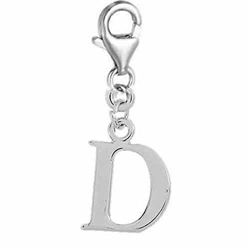 Dangling Letter D Clip on Pendant Charm for Bracelet or Necklace - Sexy Sparkles Fashion Jewelry - 1