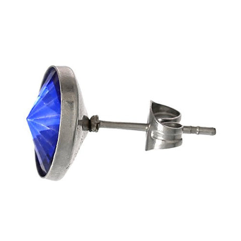 September Birthstone Stainless Steel Post Stud Earrings with  Rhinestone - Sexy Sparkles Fashion Jewelry - 3