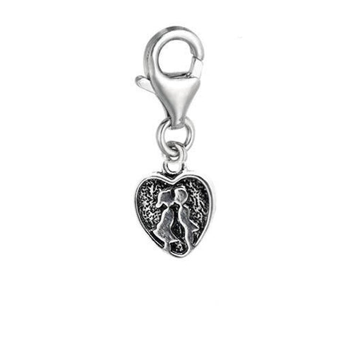 Clip on Couple Kissing Pendant for European Jewelry w/ Lobster Clasp - Sexy Sparkles Fashion Jewelry - 2
