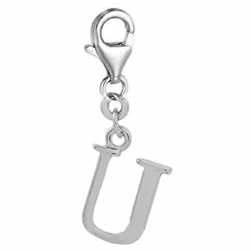 Dangling Letter U Clip on Pendant Charm for Bracelet or Necklace - Sexy Sparkles Fashion Jewelry - 1