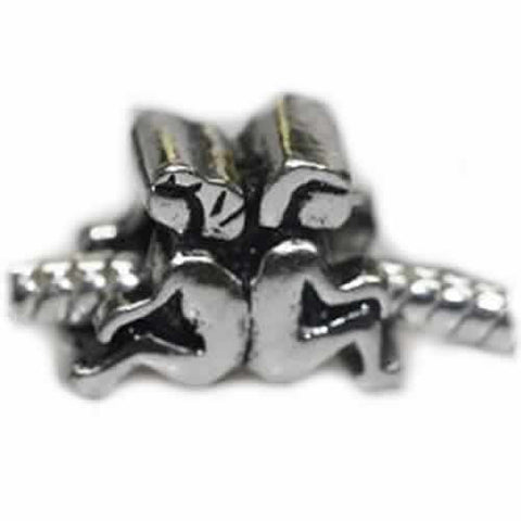Boy and Girl Sitting Back to Back European Bead Compatible for Most European Snake Chain Bracelet - Sexy Sparkles Fashion Jewelry - 3