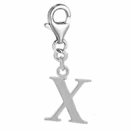 Dangling Letter X Clip on Pendant Charm for Bracelet or Necklace - Sexy Sparkles Fashion Jewelry - 1