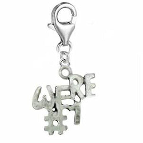 Were #1 Pendant for European Clip on Charm Jewelry w/ Lobster Clasp - Sexy Sparkles Fashion Jewelry - 1