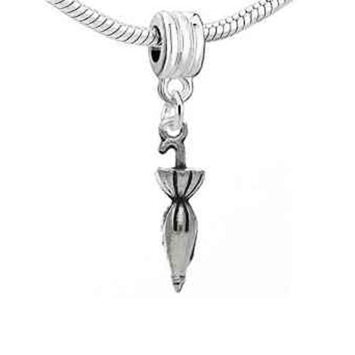 Umbrella Charm Dangle European Bead Compatible for Most European Snake Chain Bracelets