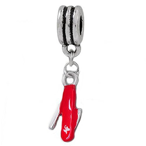 Red Swiss Knife Dangle European Bead Compatible for Most European Snake Chain Charm Bracelet