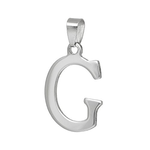 Stainless Steel Alphabet/Letter G Charm Pendant - Sexy Sparkles Fashion Jewelry - 1