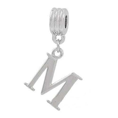 Alphabet Spacer Charm Beads Letter M for Snake Chain Bracelets