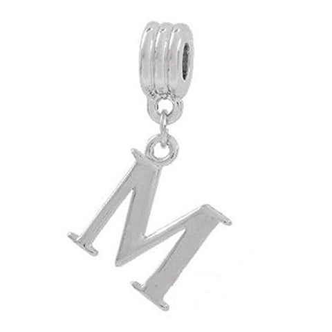 Alphabet Spacer Charm Beads Letter M for Snake Chain Bracelets - Sexy Sparkles Fashion Jewelry - 1