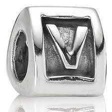 Letter "V"Triangle European Bead Compatible for Most European Snake Chain Bracelets