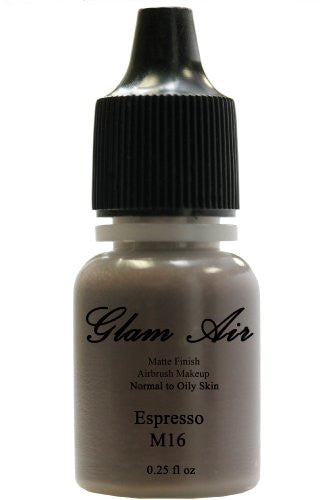 Airbrush Makeup Foundation Matte Finish M16 Espresso Water-based Makeup Lasting All Day 0.25 Oz Bottle By Glam Air - Sexy Sparkles Fashion Jewelry - 1