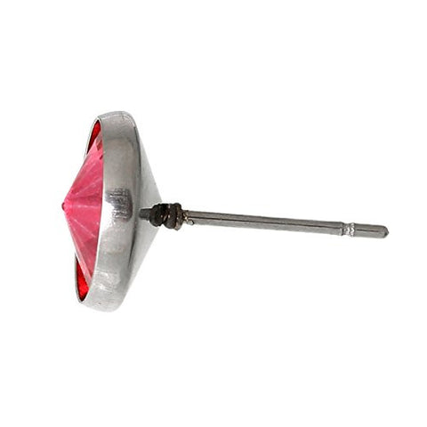 October Birthstone Stainless Steel Post Stud Earrings with  Rhinestone - Sexy Sparkles Fashion Jewelry - 3