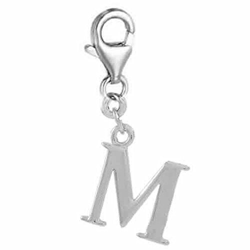 Dangling Letter M Clip on Pendant Charm for Bracelet or Necklace - Sexy Sparkles Fashion Jewelry - 1