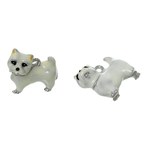 White Dog Pendant Charm Bead for Bracelet or Necklace - Sexy Sparkles Fashion Jewelry - 3