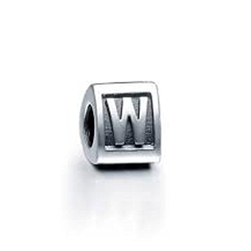 Alphabet Spacer Charm Beads Letter Triangle Letter "W" for Snake Chain Bracelet