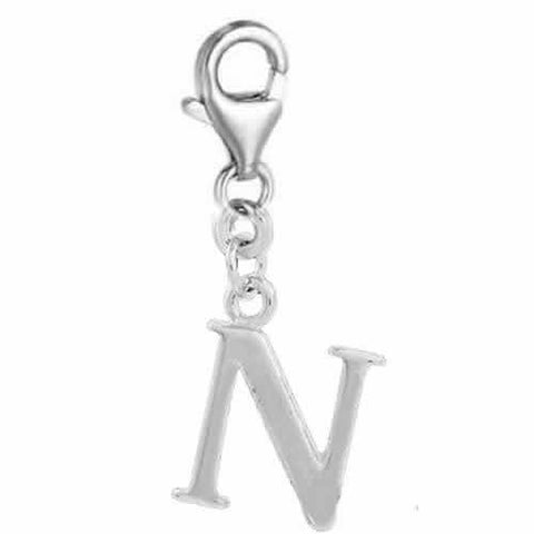 Dangling Letter N Clip on Pendant Charm for Bracelet or Necklace - Sexy Sparkles Fashion Jewelry - 2