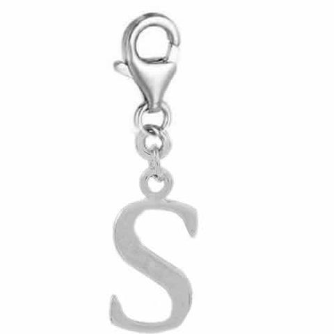 Dangling Letter S Clip on Pendant Charm for Bracelet or Necklace - Sexy Sparkles Fashion Jewelry - 2