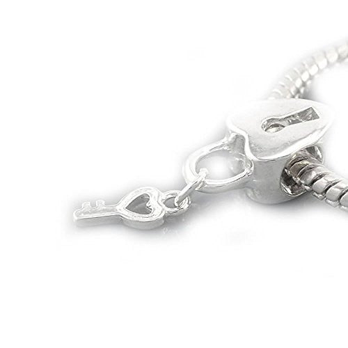 Key to my Heart Dangling Key Top Quality Charm Spacer Beads For Snake Chain Charm Bracelet - Sexy Sparkles Fashion Jewelry - 1