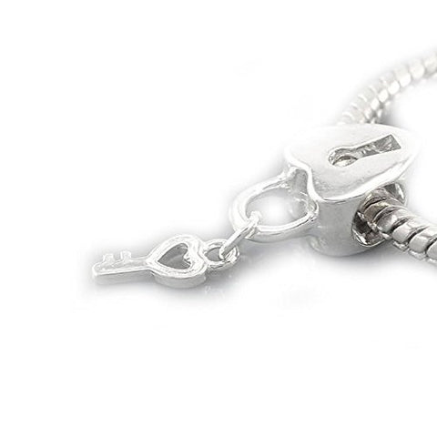 Key to my Heart Dangling Key Top Quality Charm Spacer Beads For Snake Chain Charm Bracelet - Sexy Sparkles Fashion Jewelry - 1