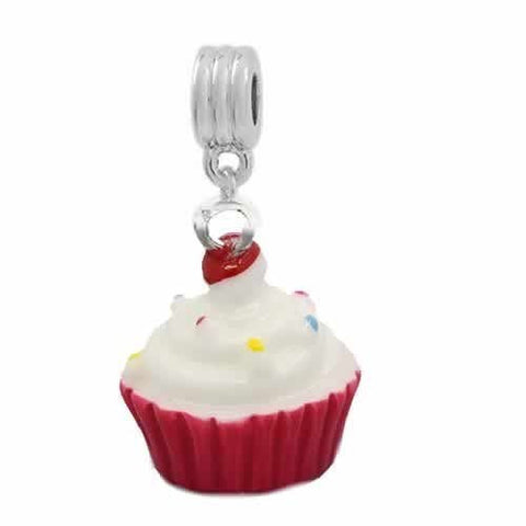 Vanilla Frosting Cupcake European Bead Compatible for Most European Snake Chain Bracelet - Sexy Sparkles Fashion Jewelry - 2