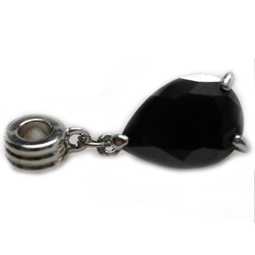 Black Cubiz Zircon Dangle European Bead Compatible for Most European Snake Chain Bracelet - Sexy Sparkles Fashion Jewelry