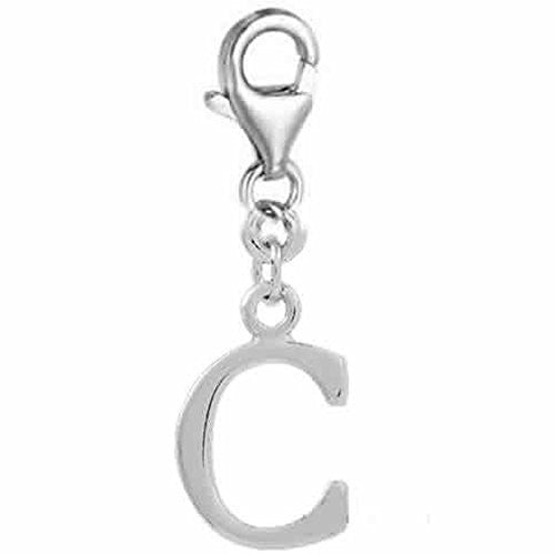 Dangling Letter C Clip on Pendant Charm for Bracelet or Necklace - Sexy Sparkles Fashion Jewelry - 1