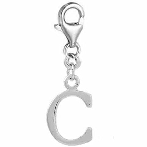 Dangling Letter C Clip on Pendant Charm for Bracelet or Necklace - Sexy Sparkles Fashion Jewelry - 1