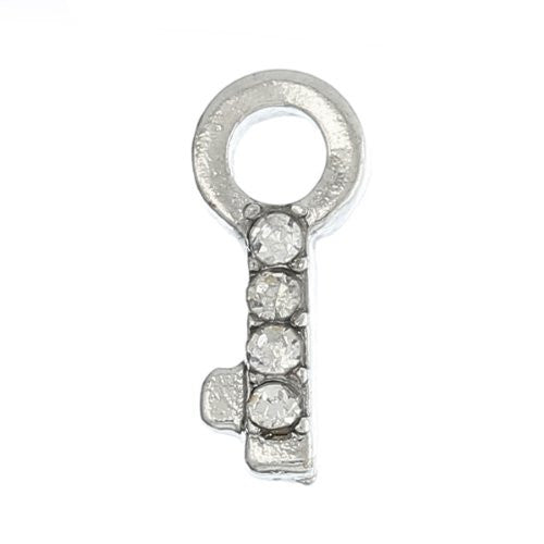 Key Floating Charms For Glass Living Memory Lockets - Sexy Sparkles Fashion Jewelry - 1