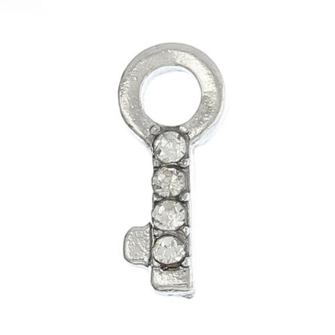 Key Floating Charms For Glass Living Memory Lockets - Sexy Sparkles Fashion Jewelry - 1