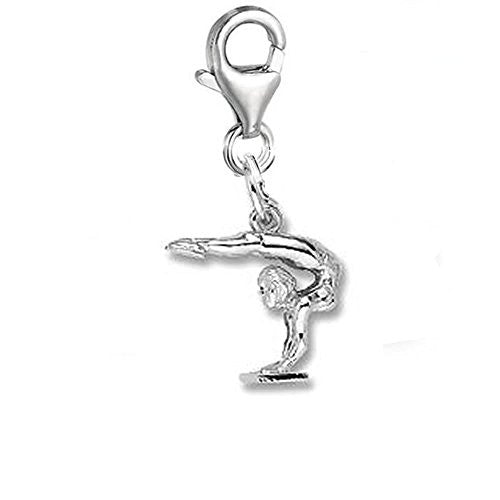 Gymnast Clip On For Bracelet Charm Pendant for European Charm Jewelry w/ Lobster Clasp - Sexy Sparkles Fashion Jewelry