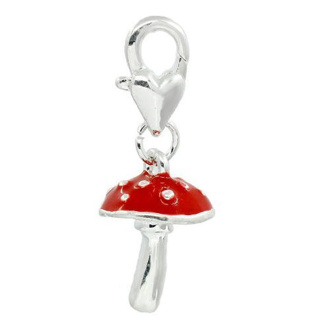 Clip on Mushroom Charm Pendant for European Jewelry w/ Lobster Clasp - Sexy Sparkles Fashion Jewelry - 4