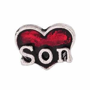Round Locket Crystal Necklace Base and Floating Family Charms ("Son") - Sexy Sparkles Fashion Jewelry - 4