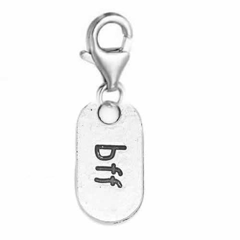 bff Best Friends Forever Dog Tag for European Clip on Charm Jewelry w/ Lobster Clasp - Sexy Sparkles Fashion Jewelry - 2