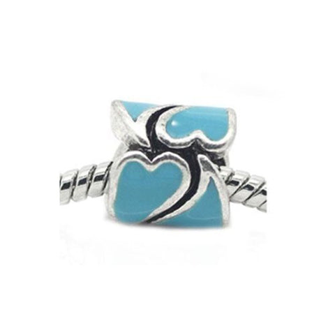 Heart Pattern Bead European Bead Compatible for Most European Snake Chain Braceletss (Blue) - Sexy Sparkles Fashion Jewelry - 2