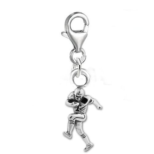 Clip on Football Player Dangle Pendant for European Clip on Charm Jewelry w/ Lobster Clasp - Sexy Sparkles Fashion Jewelry