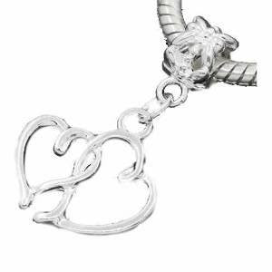 Hearts Charm Dangle Bead Spacer for Snake Chain Charm Bracelet - Sexy Sparkles Fashion Jewelry - 4