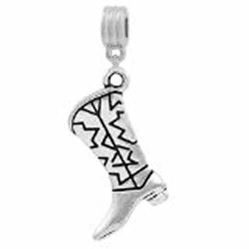 Cowboy Boots Dangle European Bead Compatible for Most European Snake Chain Charm Bracelet - Sexy Sparkles Fashion Jewelry - 1