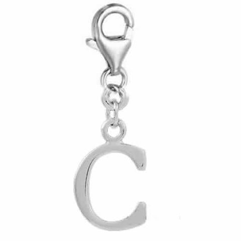 Dangling Letter C Clip on Pendant Charm for Bracelet or Necklace - Sexy Sparkles Fashion Jewelry - 2