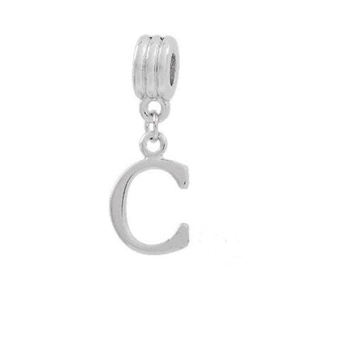 Alphabet Spacer Charm Beads Letter C for Snake Chain Bracelets - Sexy Sparkles Fashion Jewelry - 2